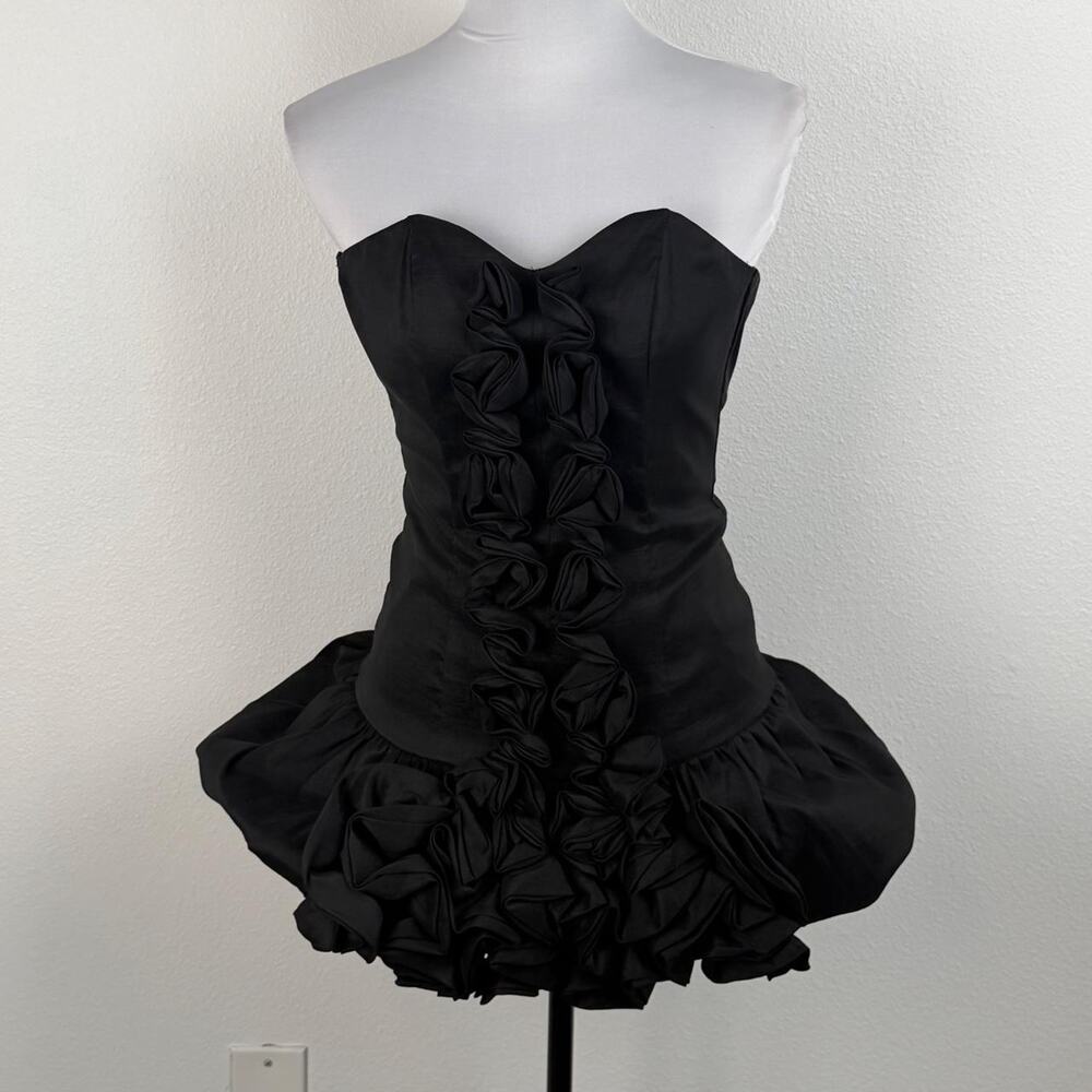 Black ruffle corset dress with - Picture 3 of 3